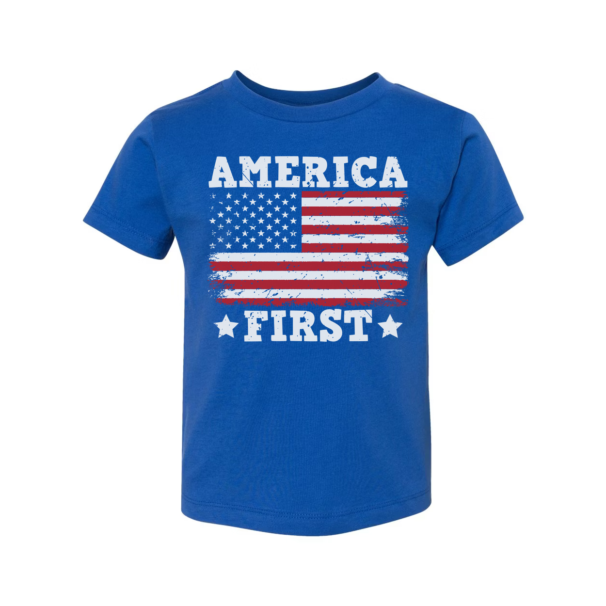 America First Distressed Flag Graphic T Shirt For Unisex Adults Everyday Casual Wear