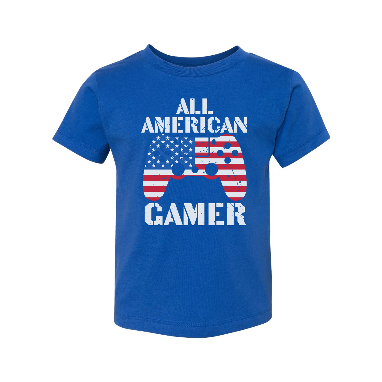 All American Gamer Graphic Tee Showcasing United States Flag Controller Artwork For Gamers