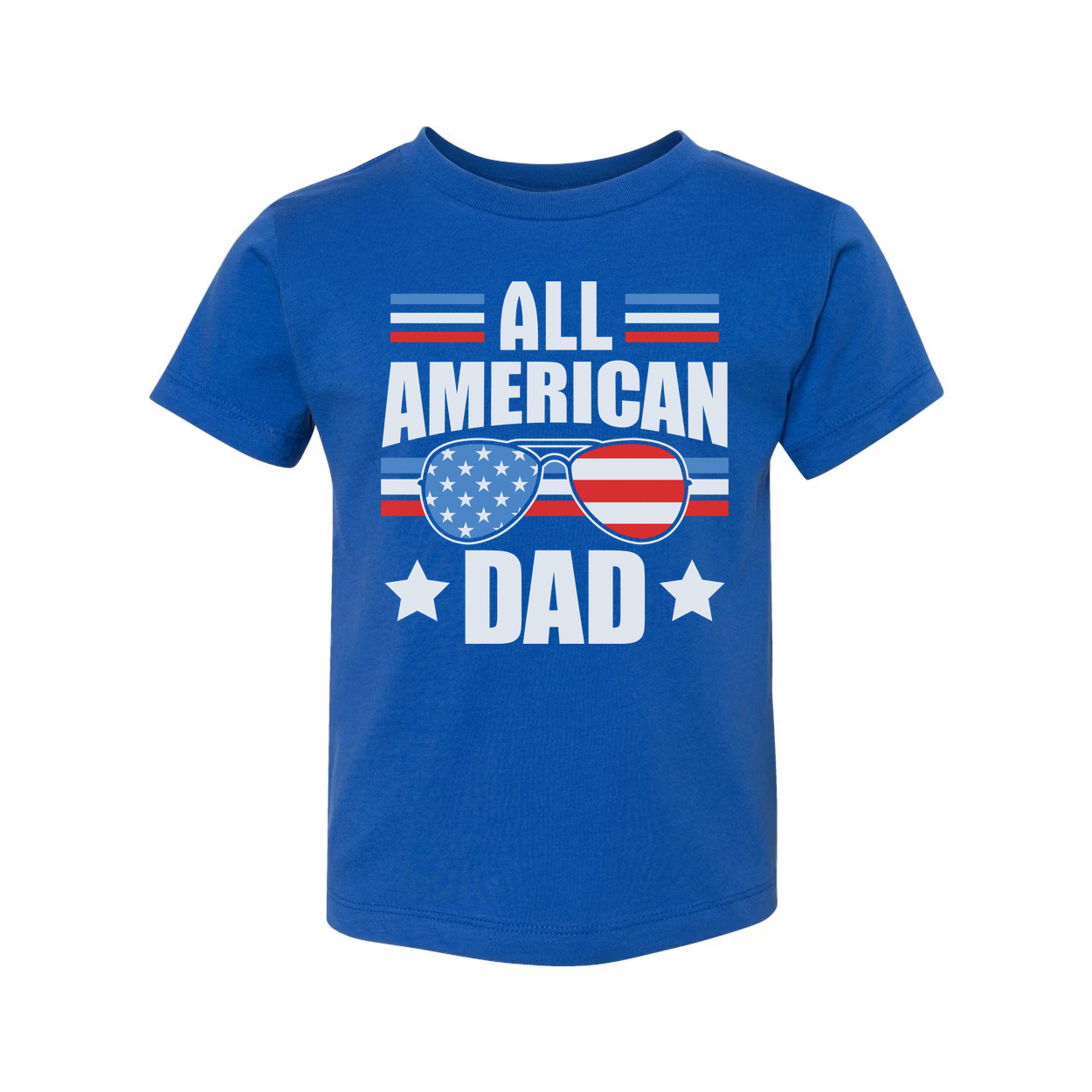 All American Dad Graphic T Shirt With Flag Sunglasses