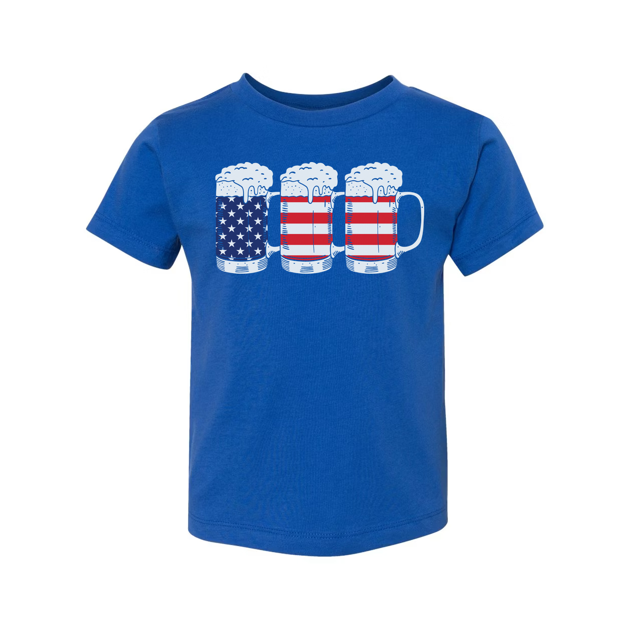 Unisex T Shirt With American Flag Beer Mug Graphic Design Featuring Stars And Stripes Theme
