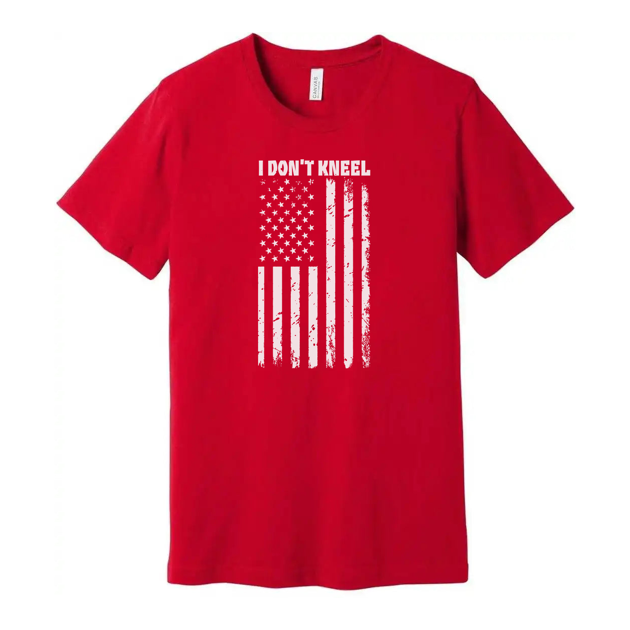 I Don't Kneel American Flag Graphic T Shirt Unisex Distressed Patriotic Tee For All Seasons