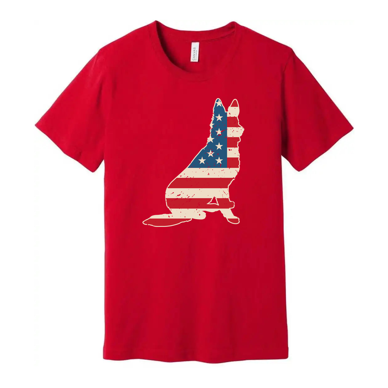 Unisex Graphic Tee Featuring Distressed American Flag Hand Silhouette Front Design