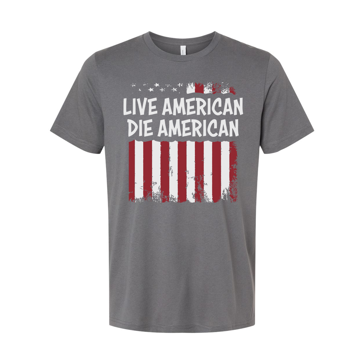 Live American Die American Distressed Flag Graphic T Shirt For Men Women Casual Wear