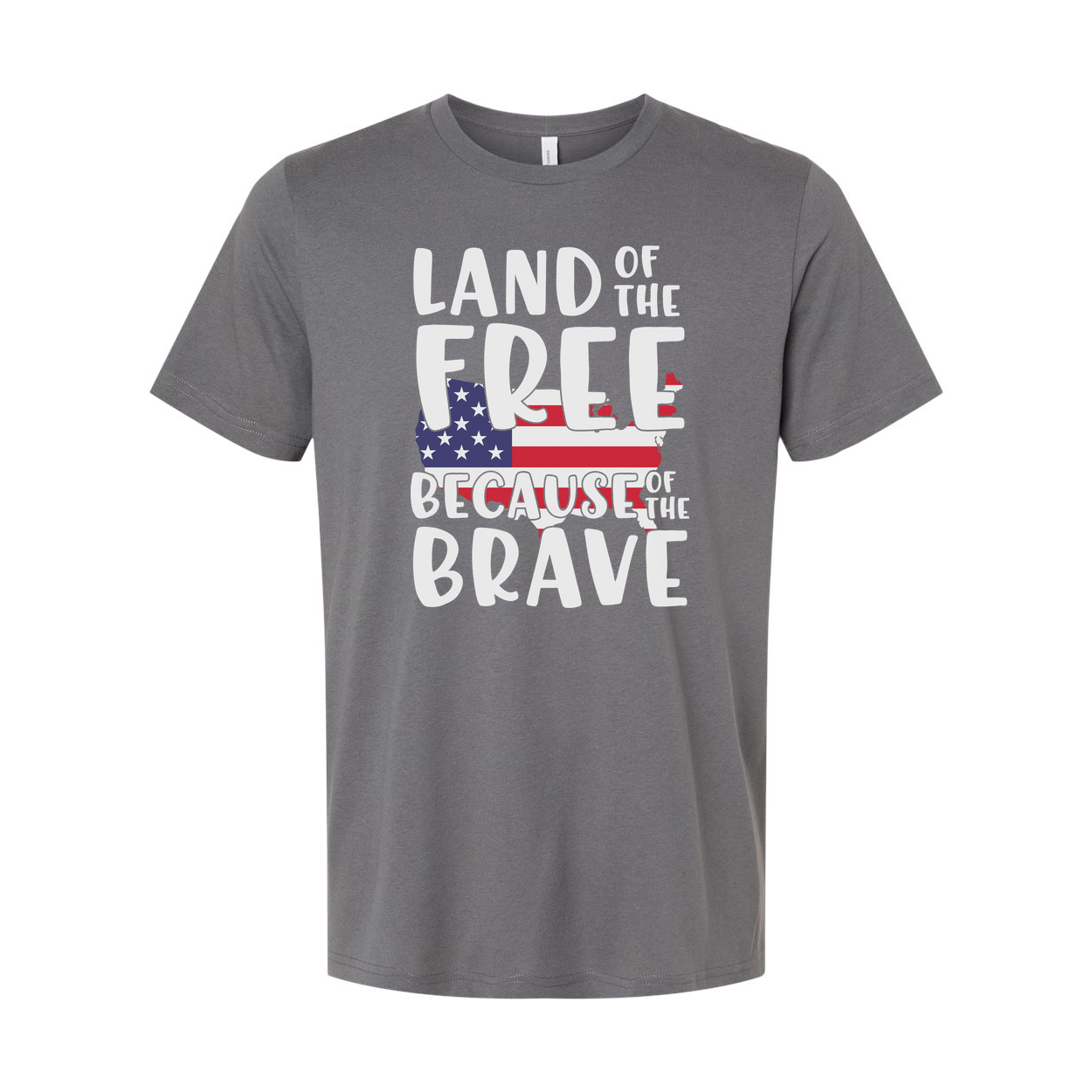 Land Of The Free Because Of The Brave Patriotic USA Flag Graphic Tee For Men And Women Unisex Apparel