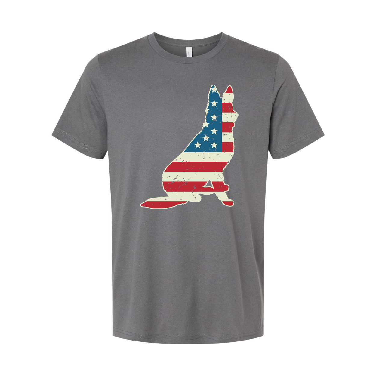 Unisex Graphic Tee Featuring Distressed American Flag Hand Silhouette Front Design