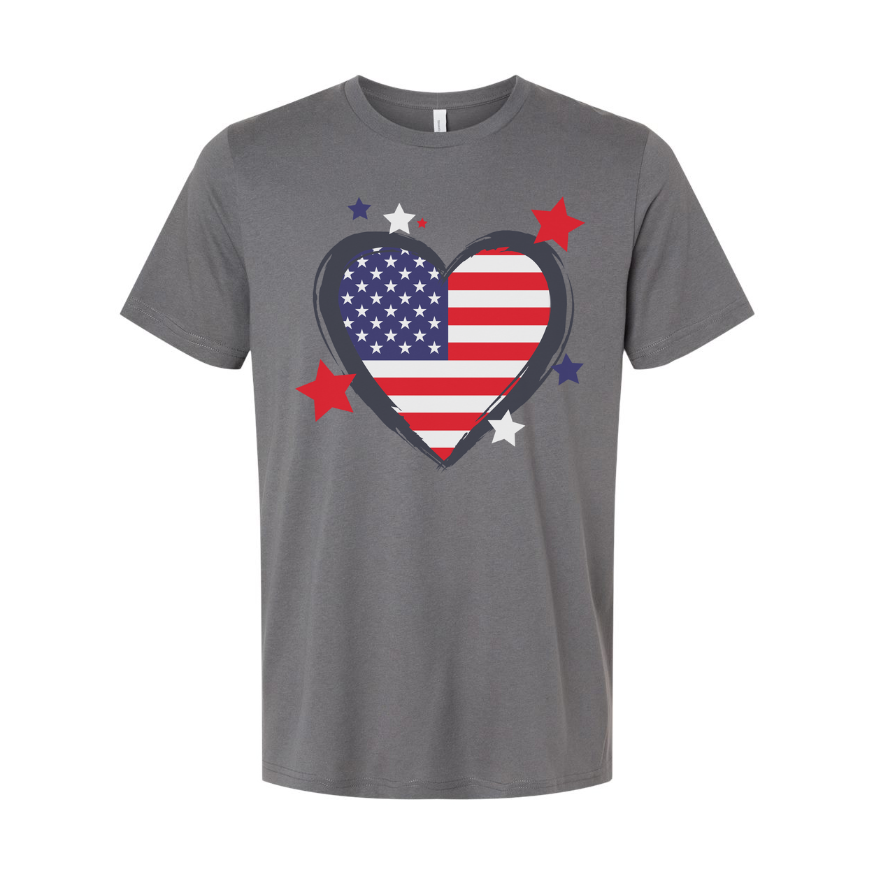 Heart Shaped American Flag Graphic Tee For Men And Women Unisex Patriotic Apparel Everyday Casual Wear
