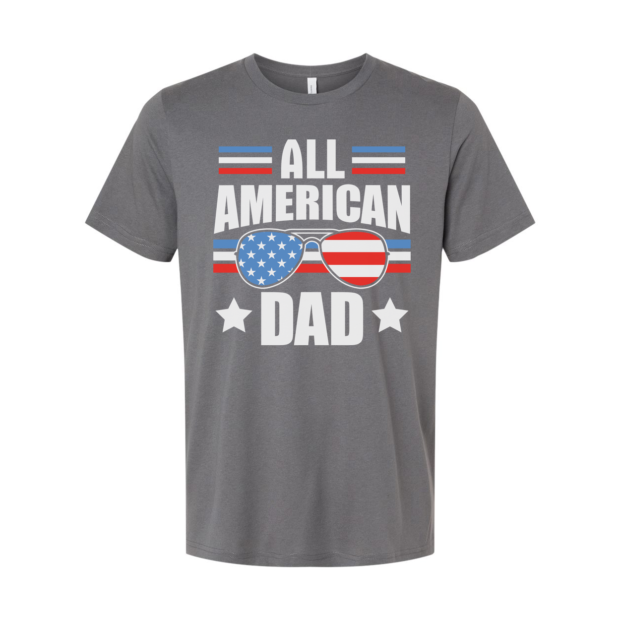 All American Dad Graphic T Shirt With Flag Sunglasses