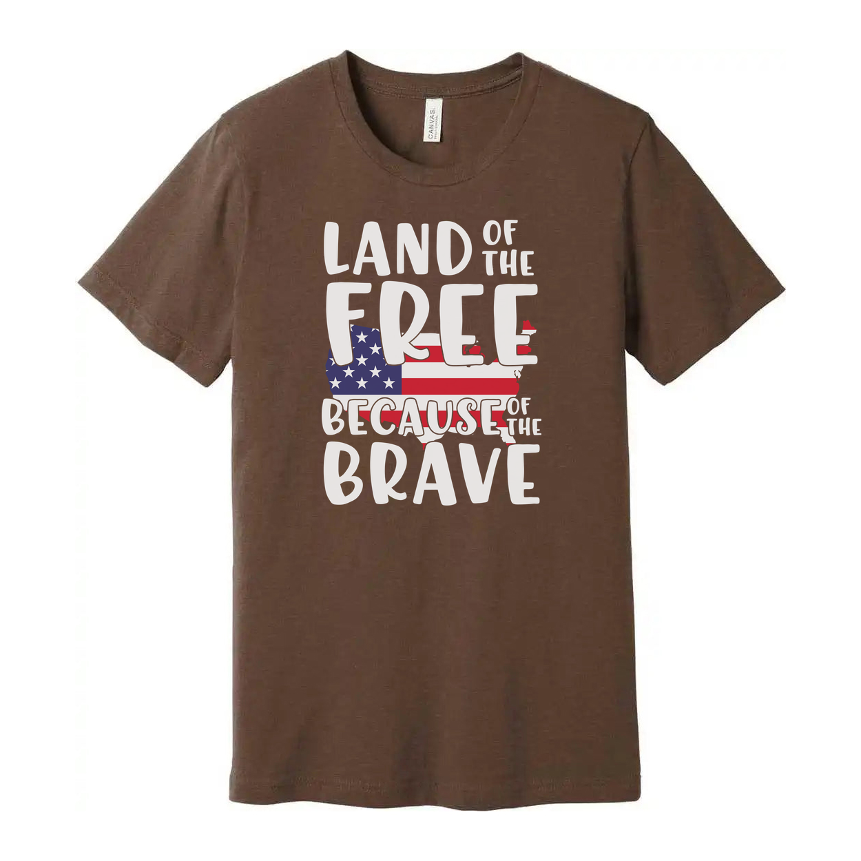 Land Of The Free Because Of The Brave Patriotic USA Flag Graphic Tee For Men And Women Unisex Apparel