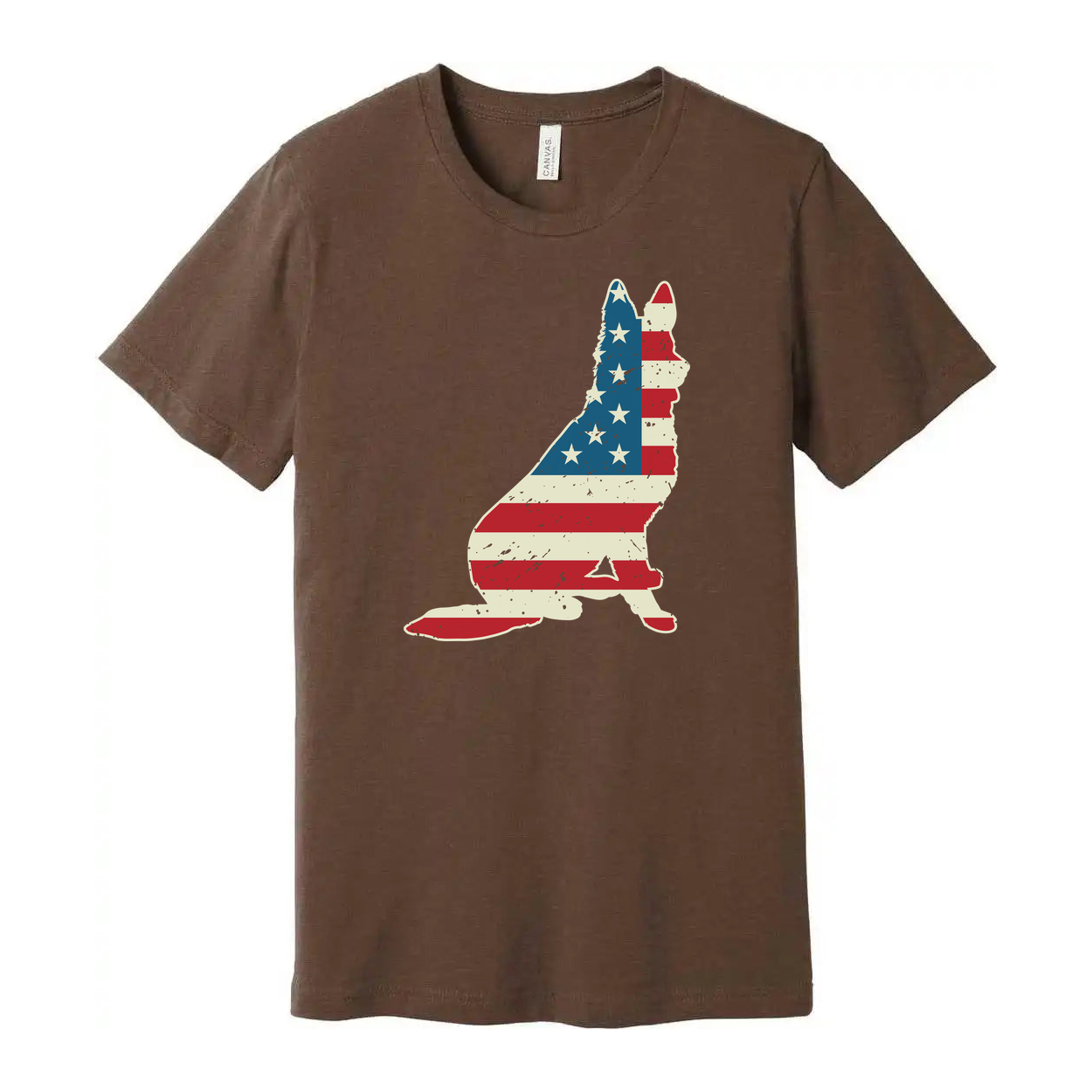 Unisex Graphic Tee Featuring Distressed American Flag Hand Silhouette Front Design