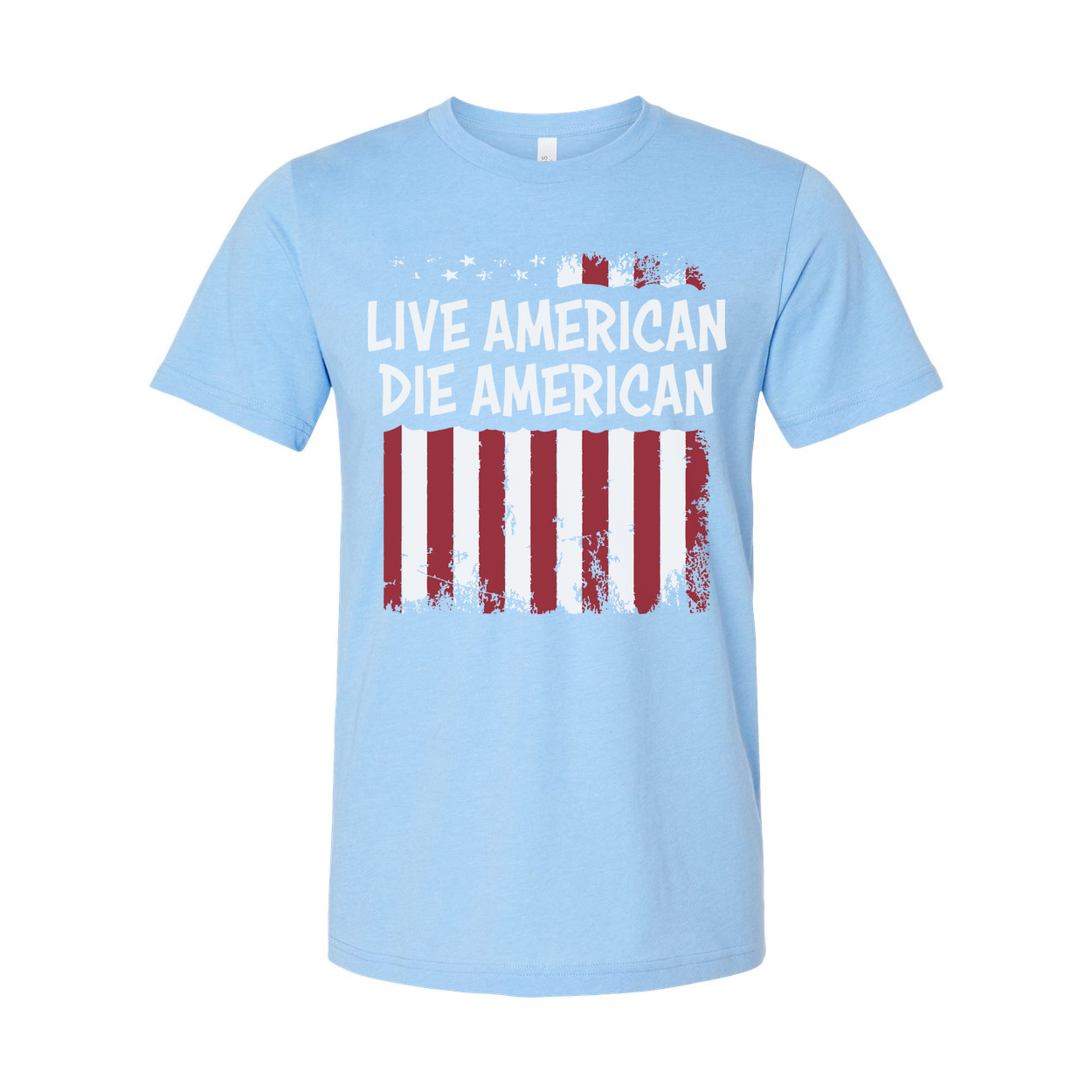 Live American Die American Distressed Flag Graphic T Shirt For Men Women Casual Wear