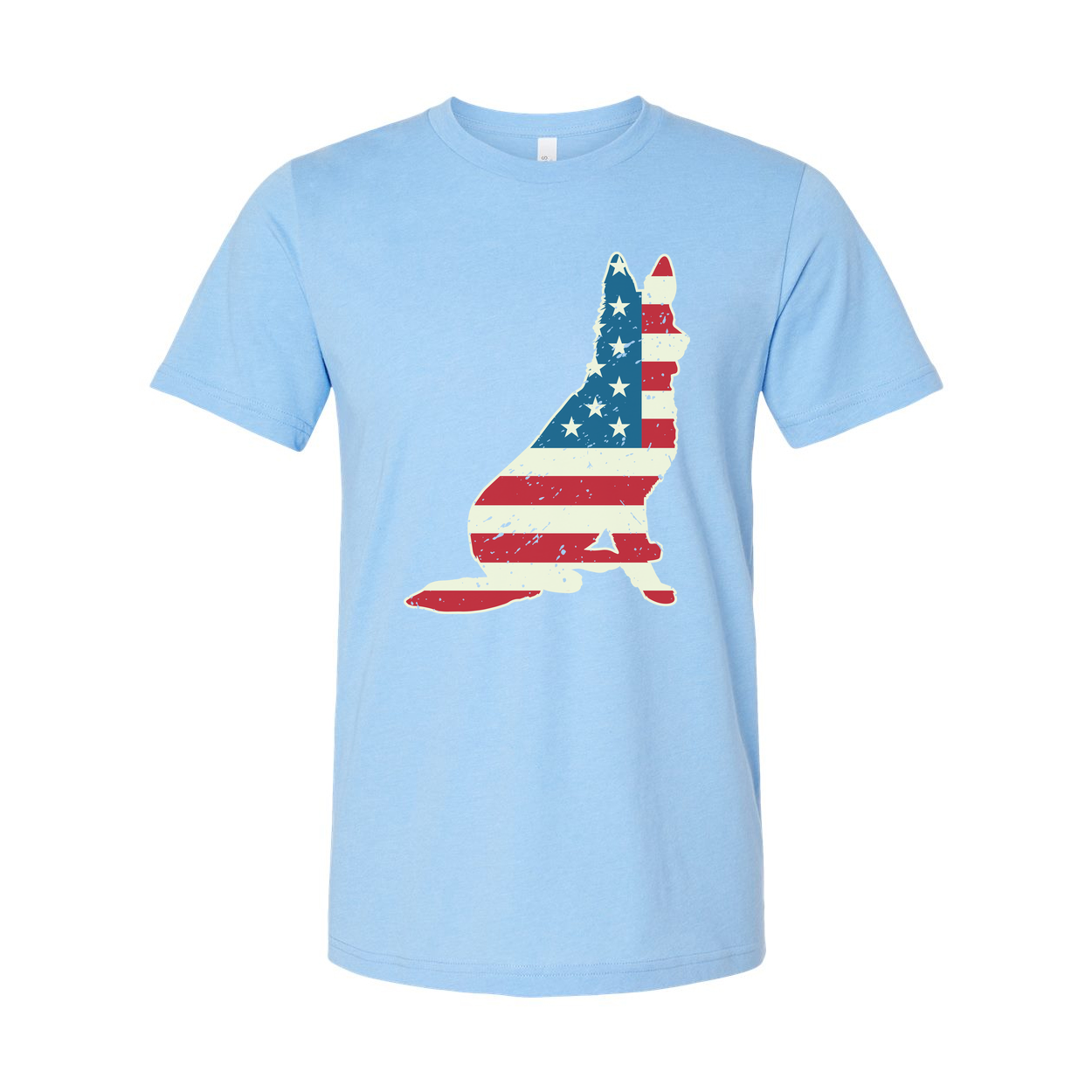 Unisex Graphic Tee Featuring Distressed American Flag Hand Silhouette Front Design