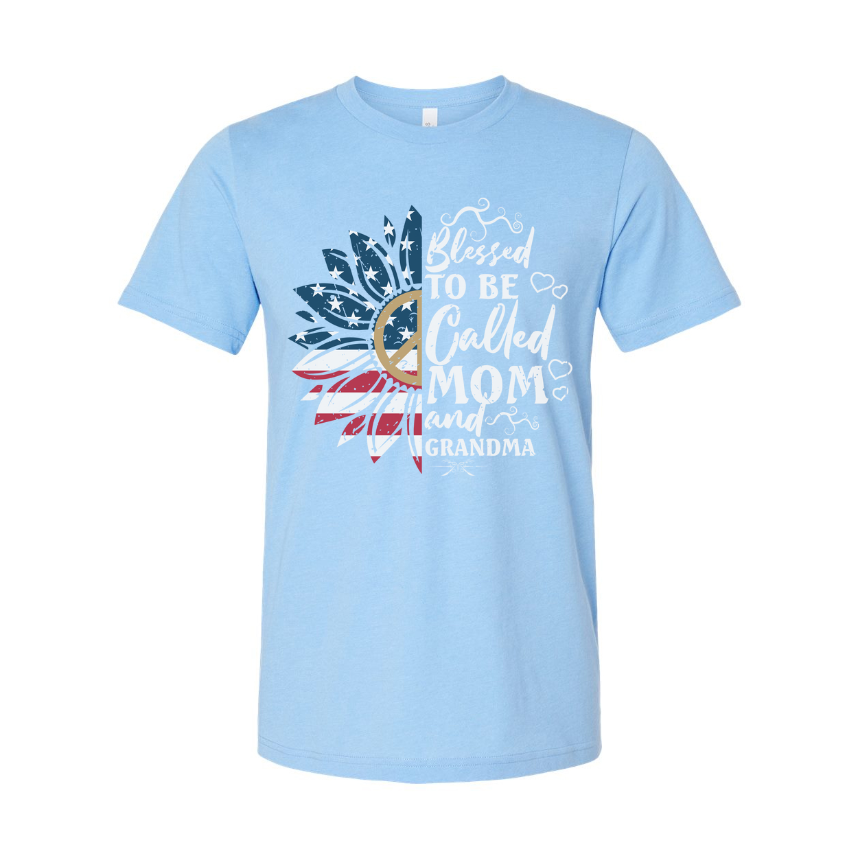 Unisex Patriotic Sunburst T Shirt With USA Flag Elements For Moms And Grandmas Worldwide