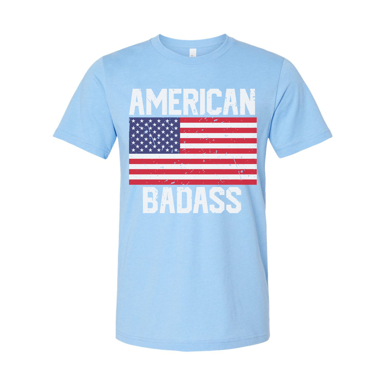American Flag Graphic Unisex T Shirt With Bold American Badass Text Design Everyday Wear