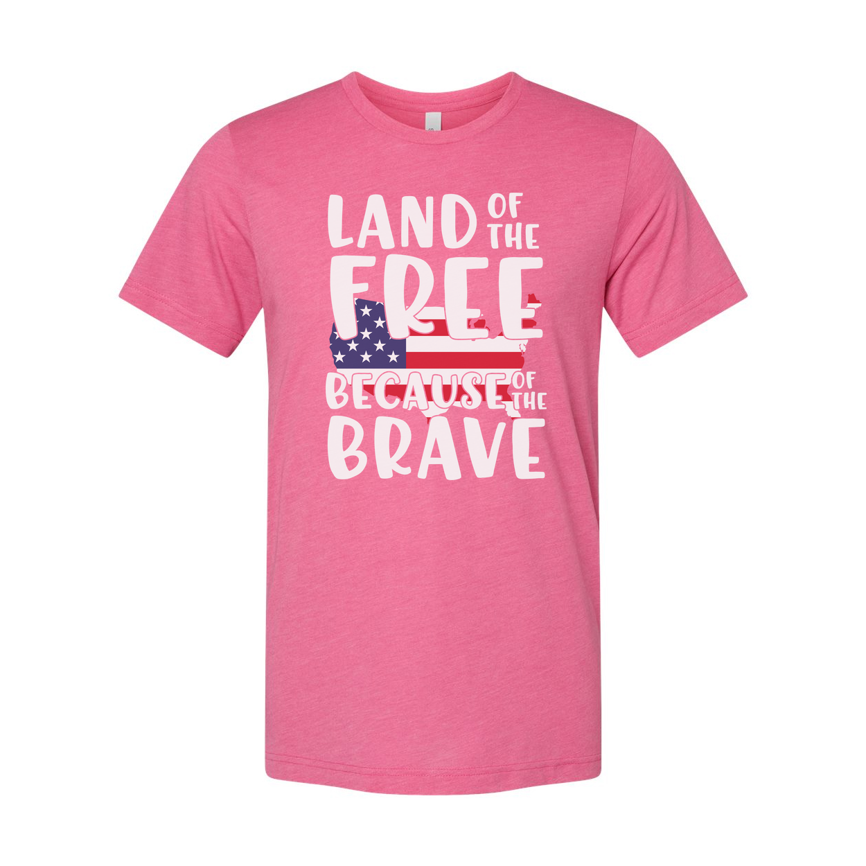 Land Of The Free Because Of The Brave Patriotic USA Flag Graphic Tee For Men And Women Unisex Apparel