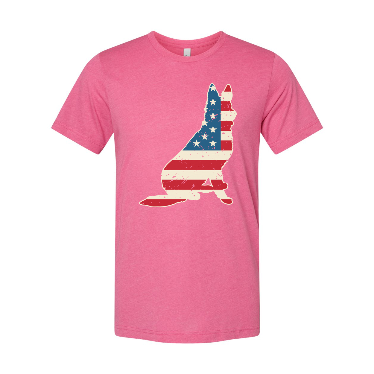Unisex Graphic Tee Featuring Distressed American Flag Hand Silhouette Front Design