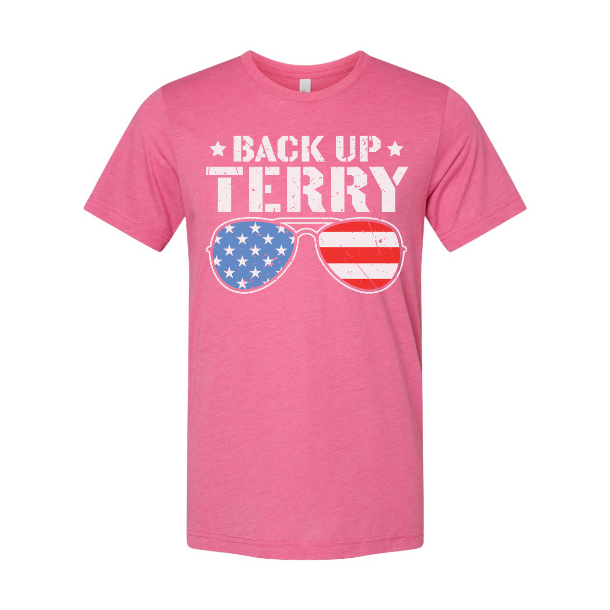 Back Up Terry Unisex American Flag Sunglasses Graphic Tee For Men And Women Everyday Wear