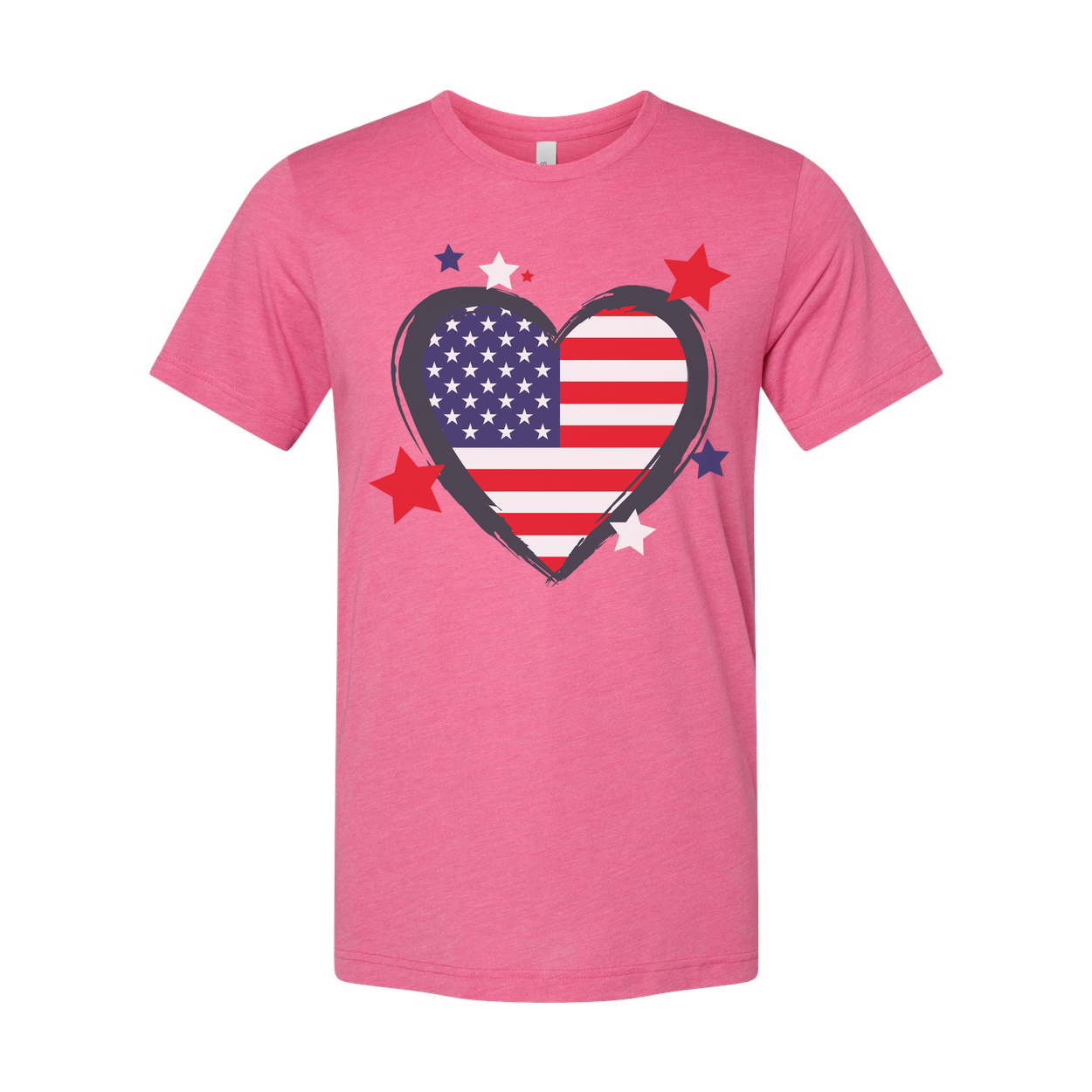 Heart Shaped American Flag Graphic Tee For Men And Women Unisex Patriotic Apparel Everyday Casual Wear