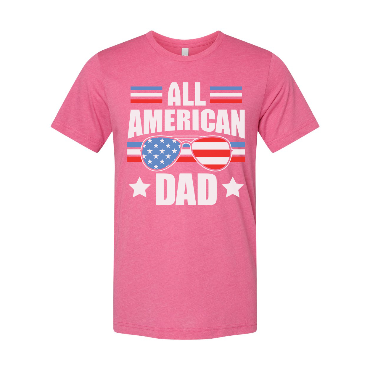 All American Dad Graphic T Shirt With Flag Sunglasses