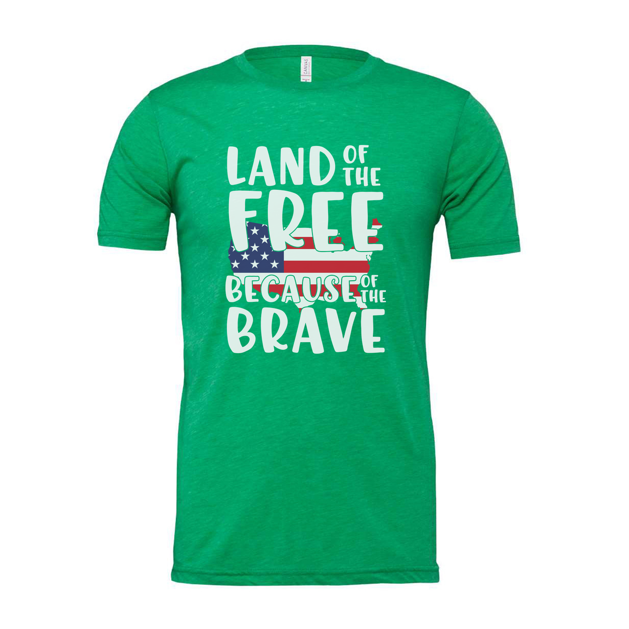 Land Of The Free Because Of The Brave Patriotic USA Flag Graphic Tee For Men And Women Unisex Apparel