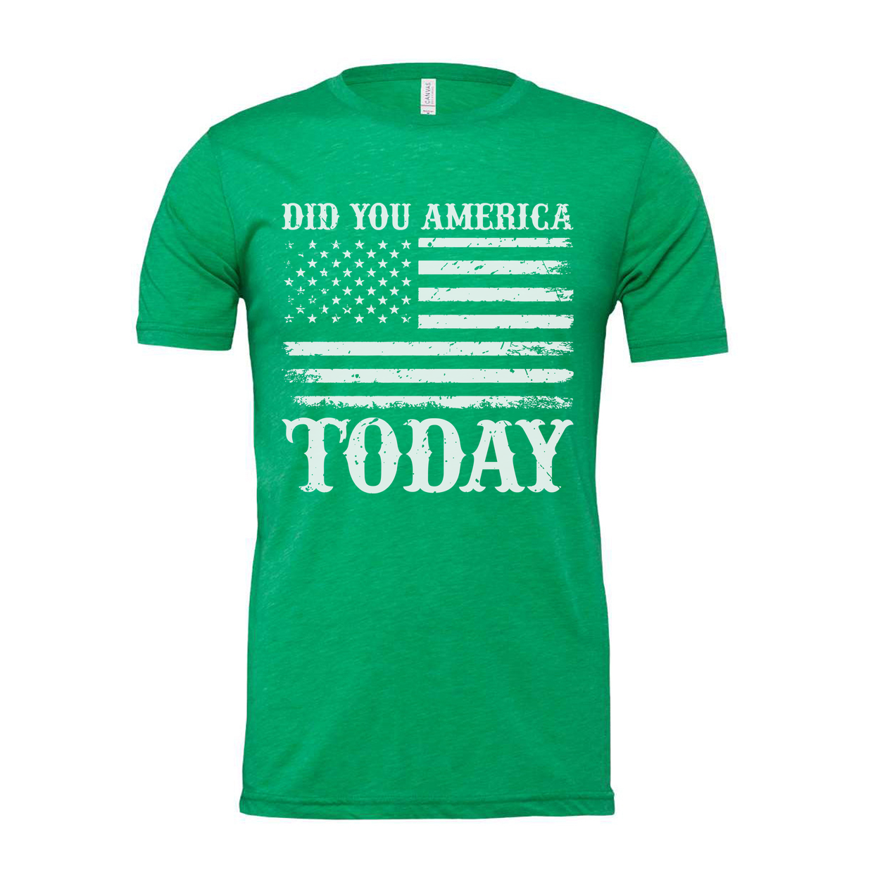 Unisex T Shirt With Faded American Flag Graphic And Did You America Today Text Graphic Tee