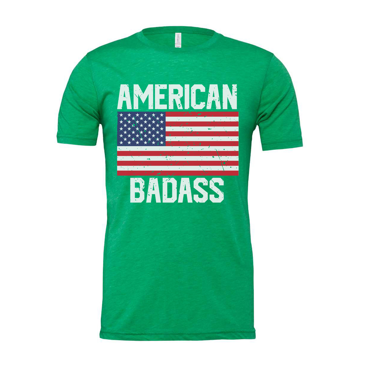 American Flag Graphic Unisex T Shirt With Bold American Badass Text Design Everyday Wear