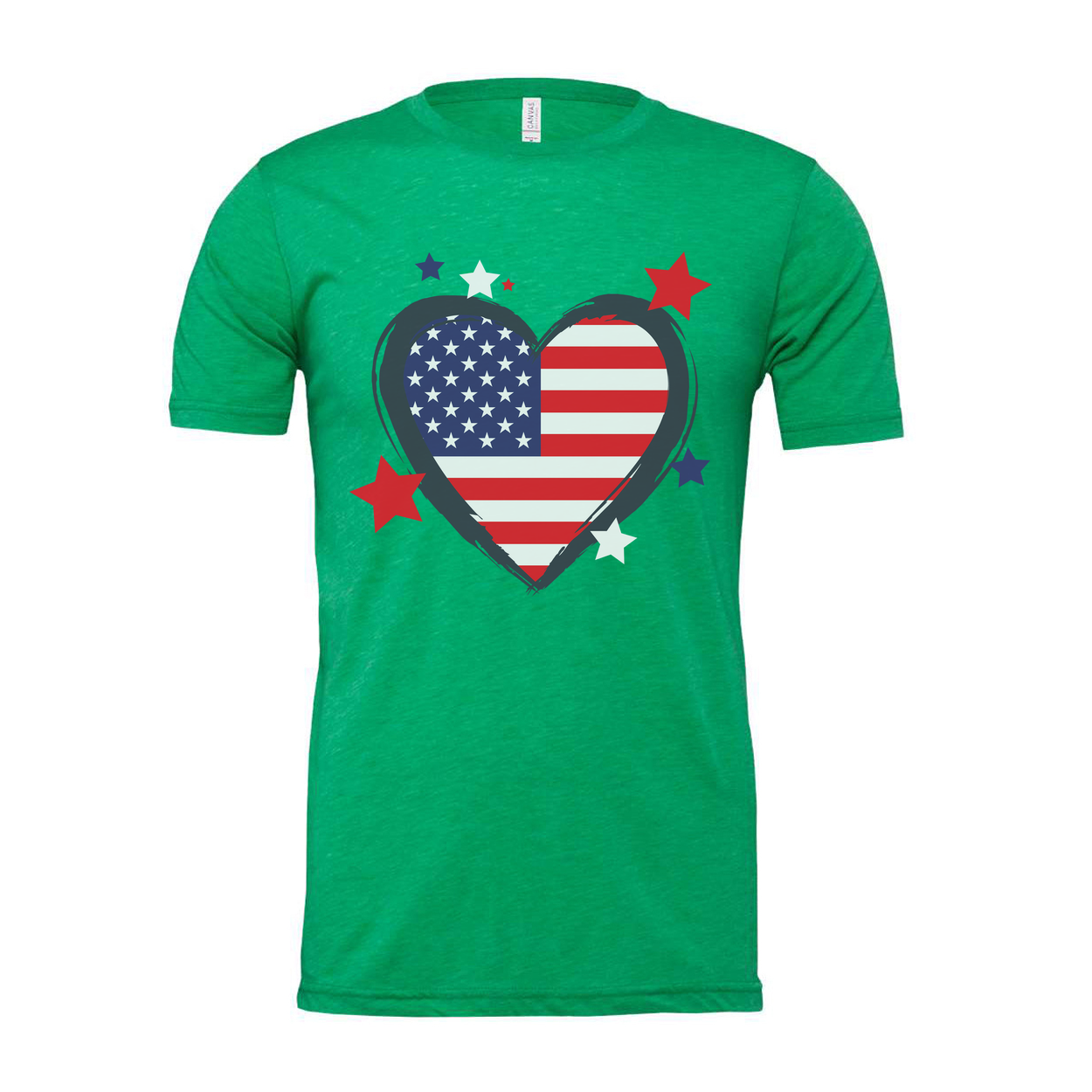 Heart Shaped American Flag Graphic Tee For Men And Women Unisex Patriotic Apparel Everyday Casual Wear