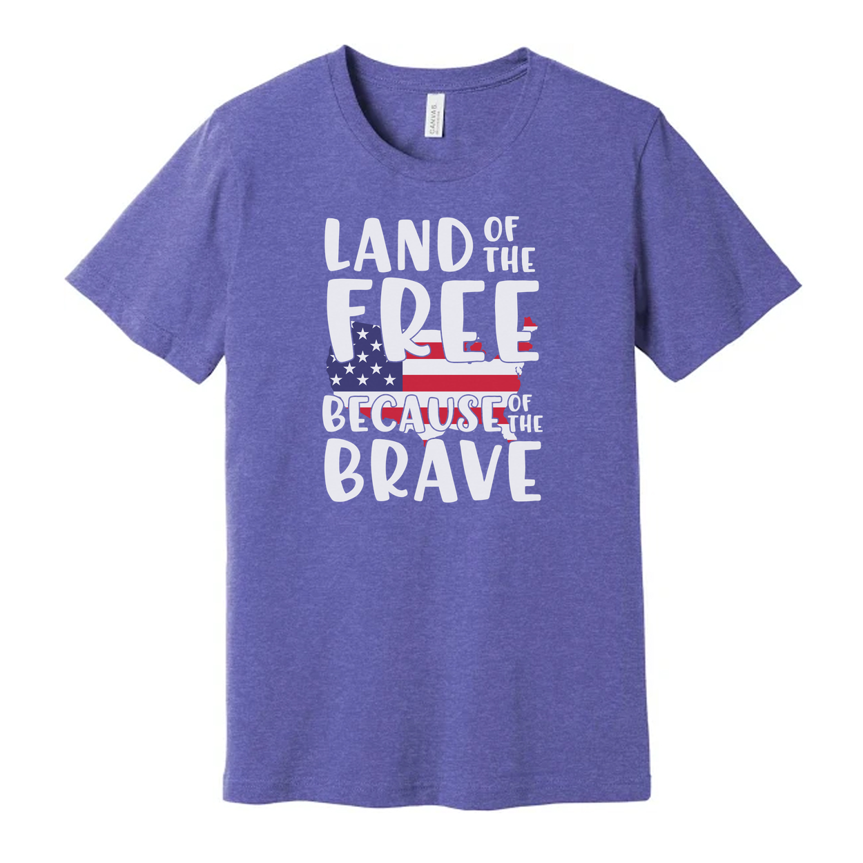 Land Of The Free Because Of The Brave Patriotic USA Flag Graphic Tee For Men And Women Unisex Apparel