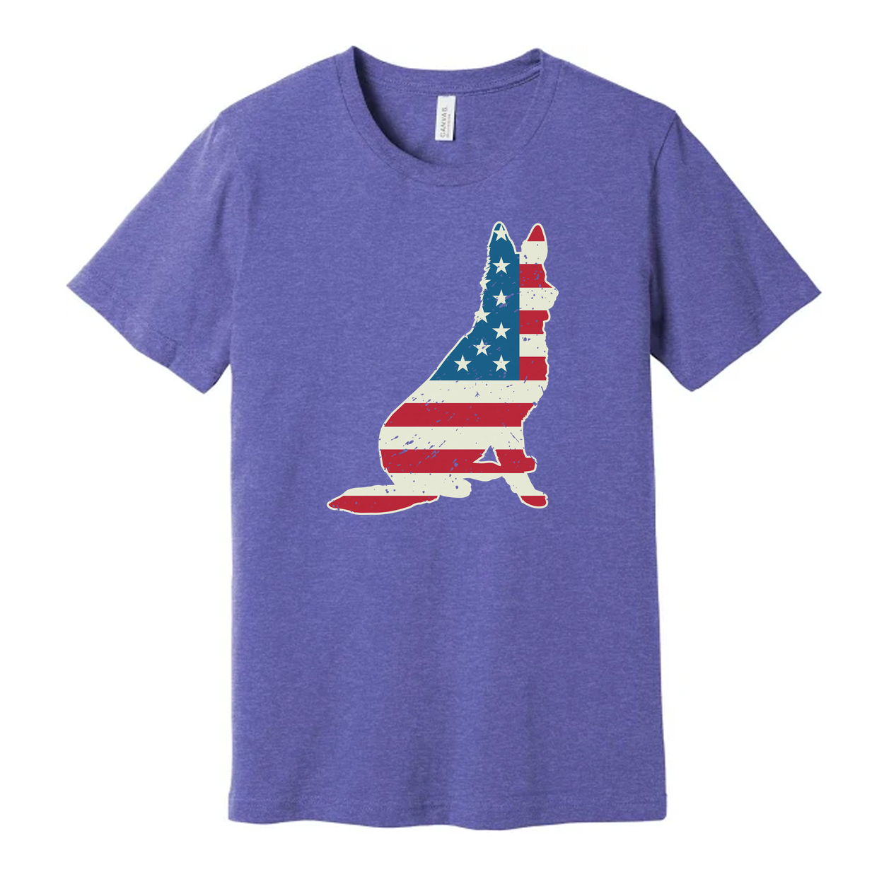 Unisex Graphic Tee Featuring Distressed American Flag Hand Silhouette Front Design