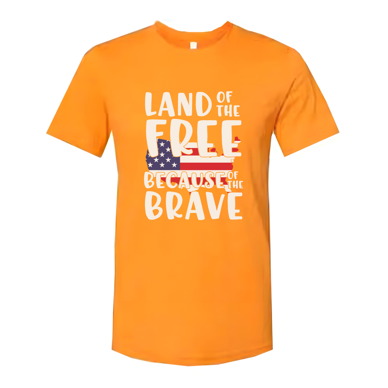 Land Of The Free Because Of The Brave Patriotic USA Flag Graphic Tee For Men And Women Unisex Apparel