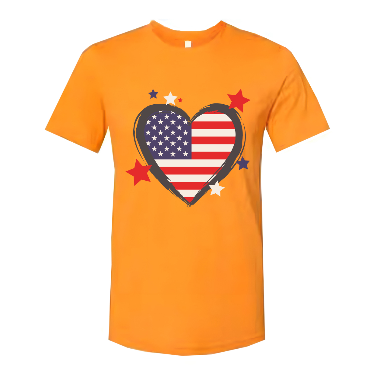 Heart Shaped American Flag Graphic Tee For Men And Women Unisex Patriotic Apparel Everyday Casual Wear