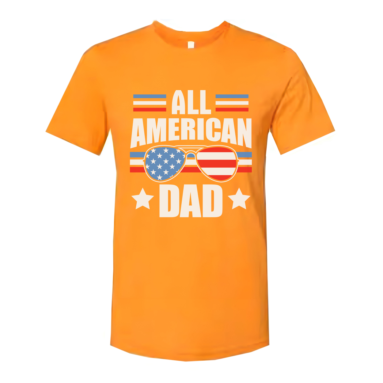 All American Dad Graphic T Shirt With Flag Sunglasses