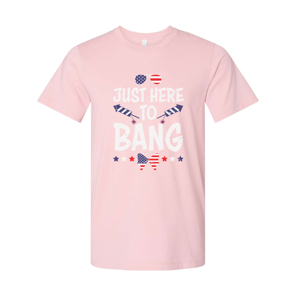 Unisex American Flag Graphic Tee With Stars And Stripes Elements Just Here To Bang