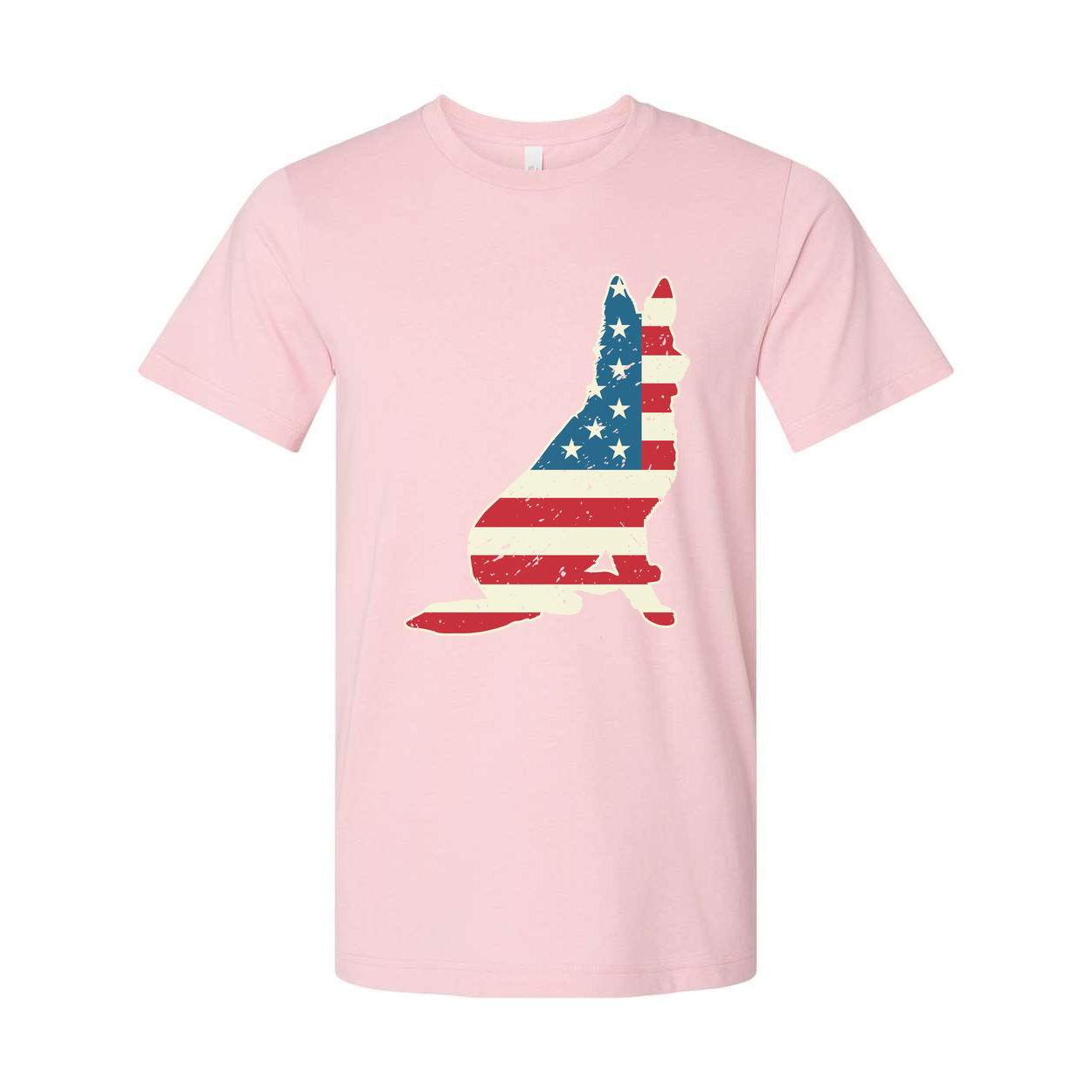 Unisex Graphic Tee Featuring Distressed American Flag Hand Silhouette Front Design