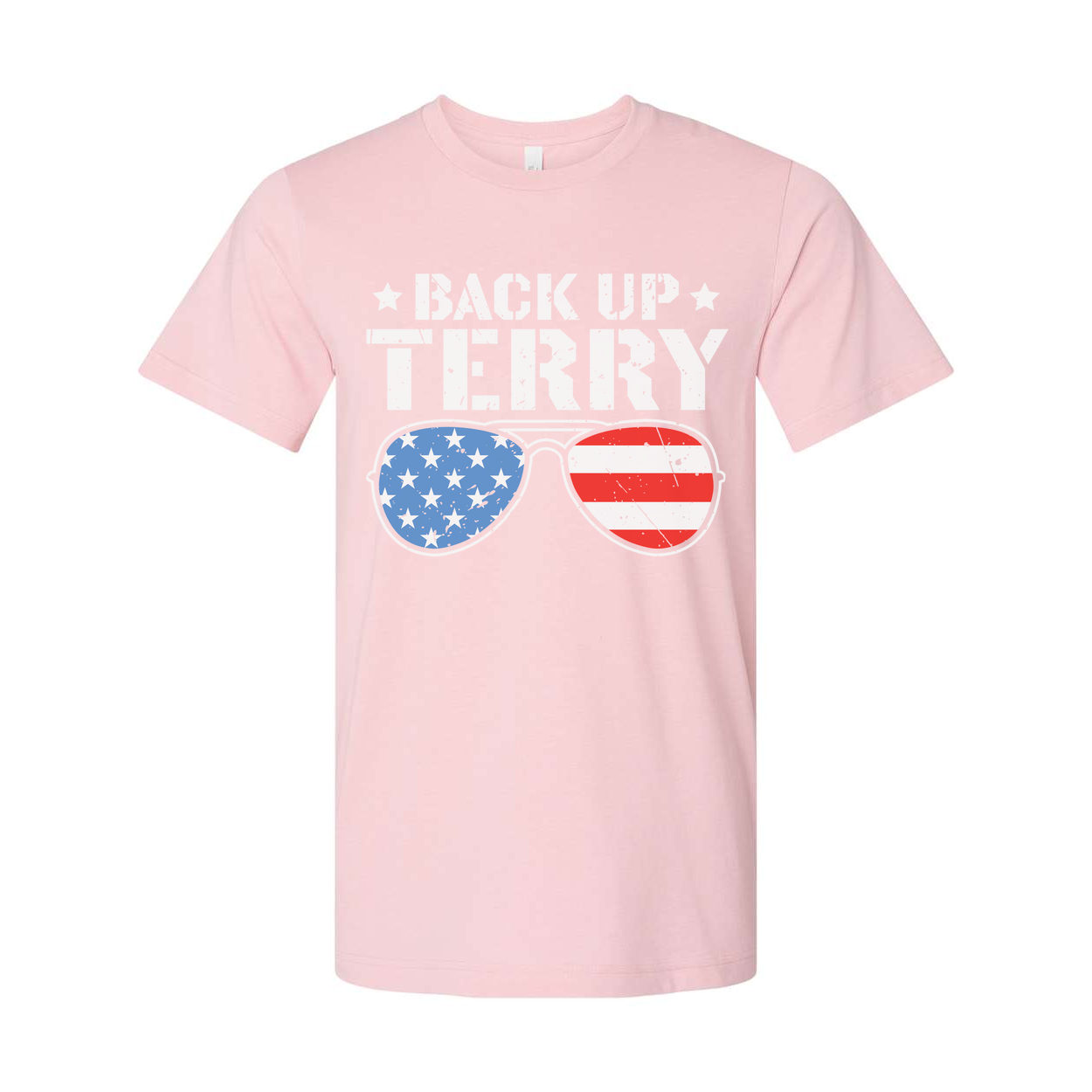 Back Up Terry Unisex American Flag Sunglasses Graphic Tee For Men And Women Everyday Wear