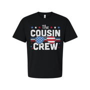 The Cousin Crew American Flag Sunglasses Graphic Unisex Tee For Family Gatherings And Holidays