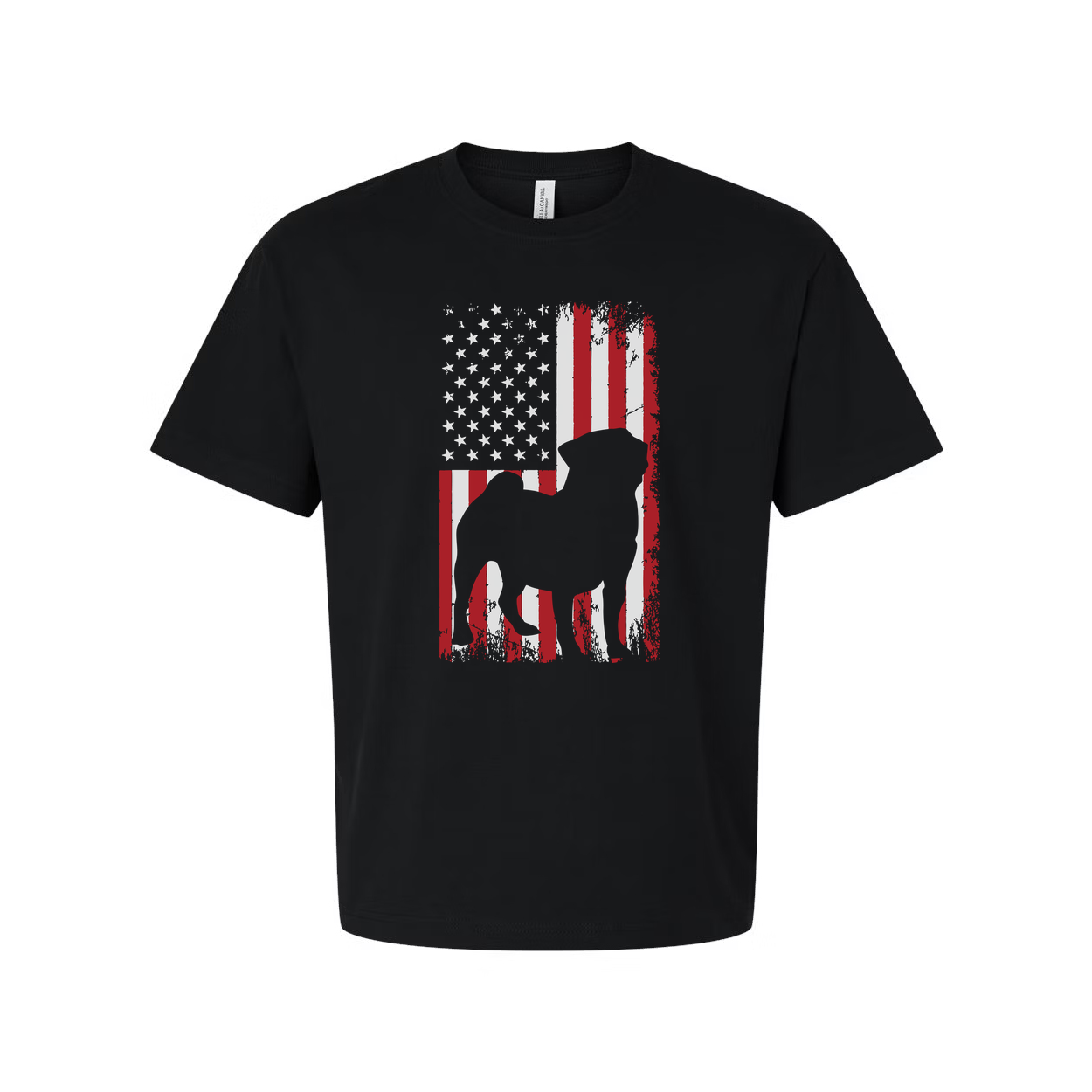 Unisex American Flag Graphic Tee With Camel Silhouette Design For Patriotic Apparel