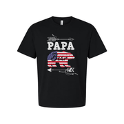 Papa Bear American Flag Graphic T Shirt For Dads Unisex Patriotic Casual Tee For Fathers