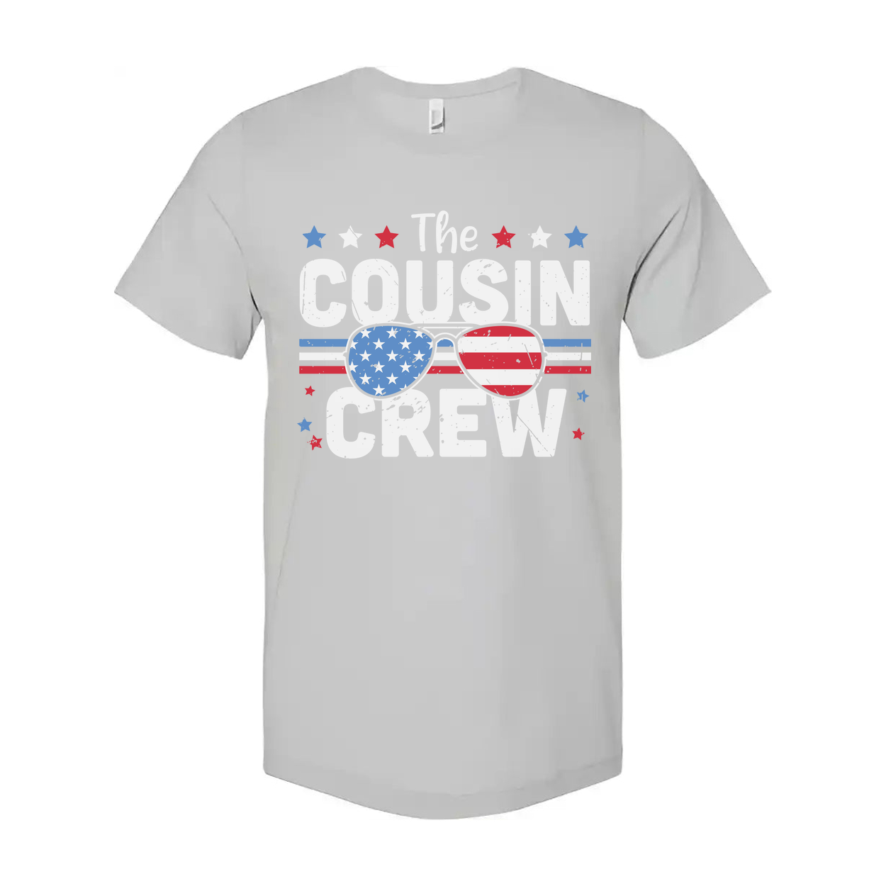 The Cousin Crew American Flag Sunglasses Graphic Unisex Tee For Family Gatherings And Holidays