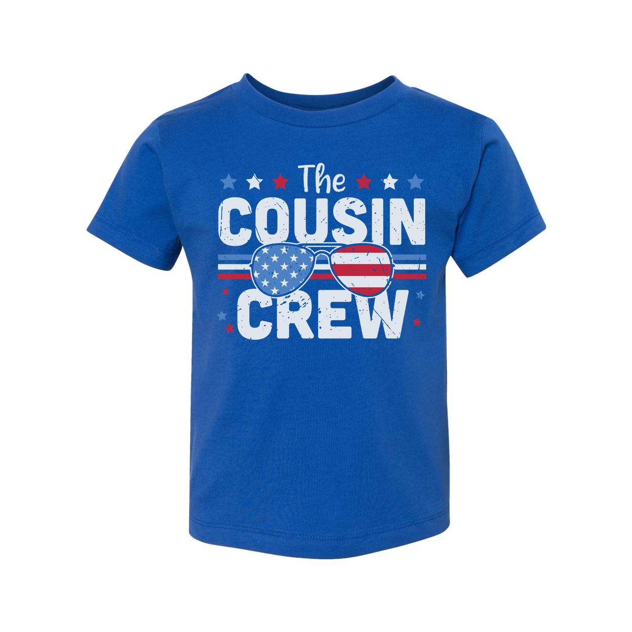 The Cousin Crew American Flag Sunglasses Graphic Unisex Tee For Family Gatherings And Holidays
