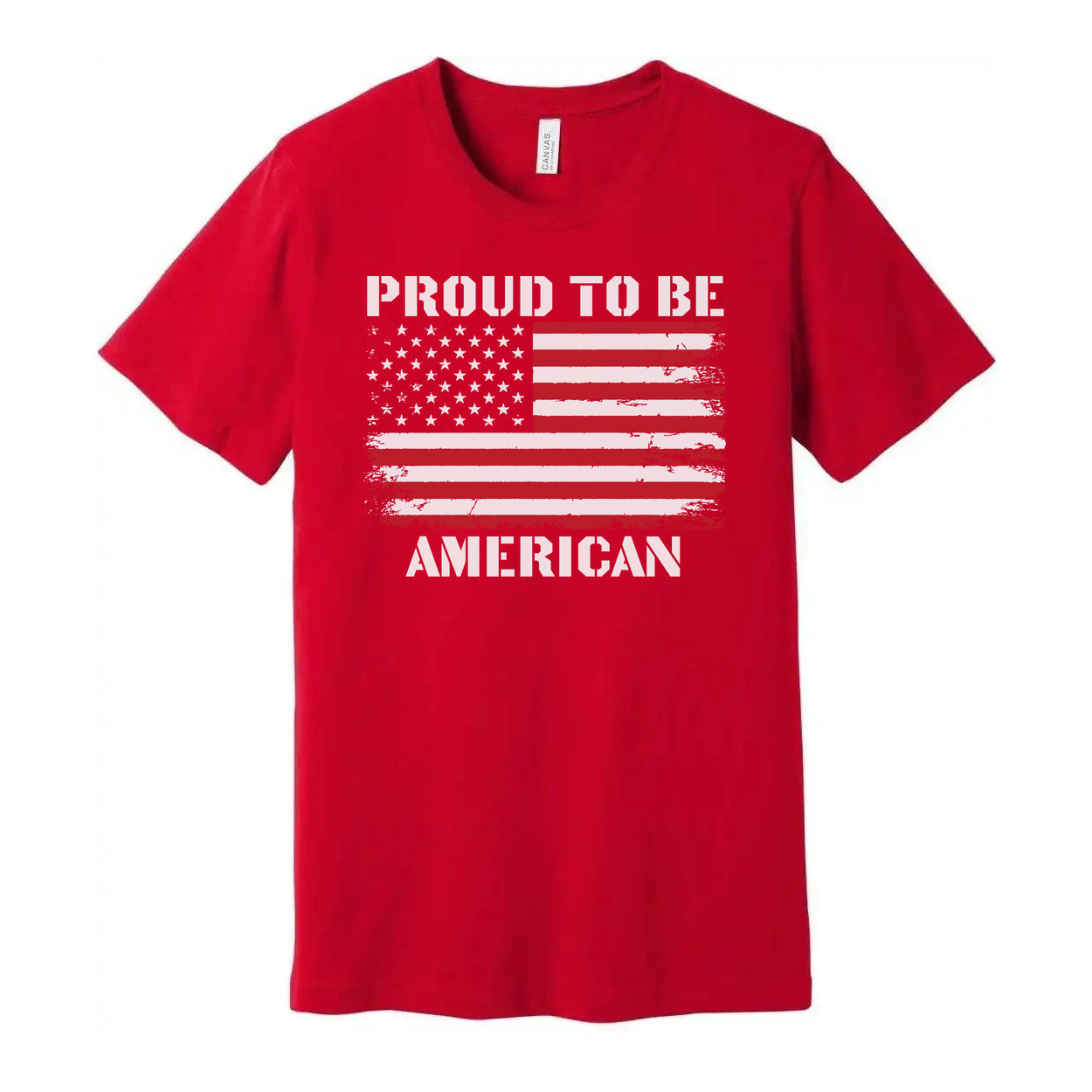 Unisex Patriotic American Flag Graphic Tee Shirt With Distressed Flag Design Artwork