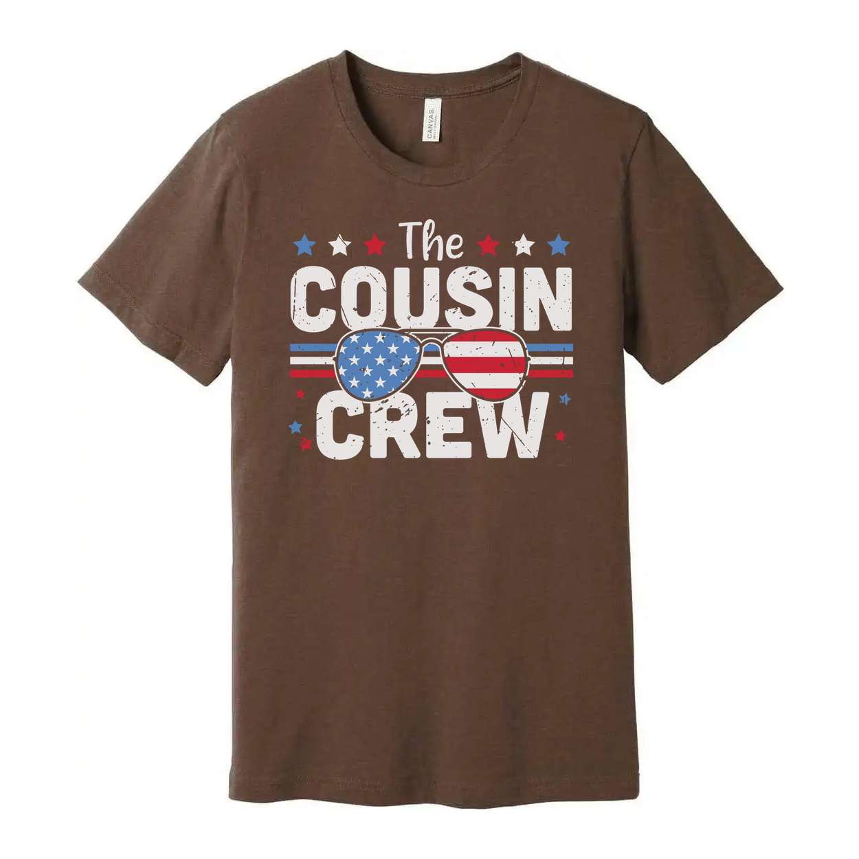 The Cousin Crew American Flag Sunglasses Graphic Unisex Tee For Family Gatherings And Holidays
