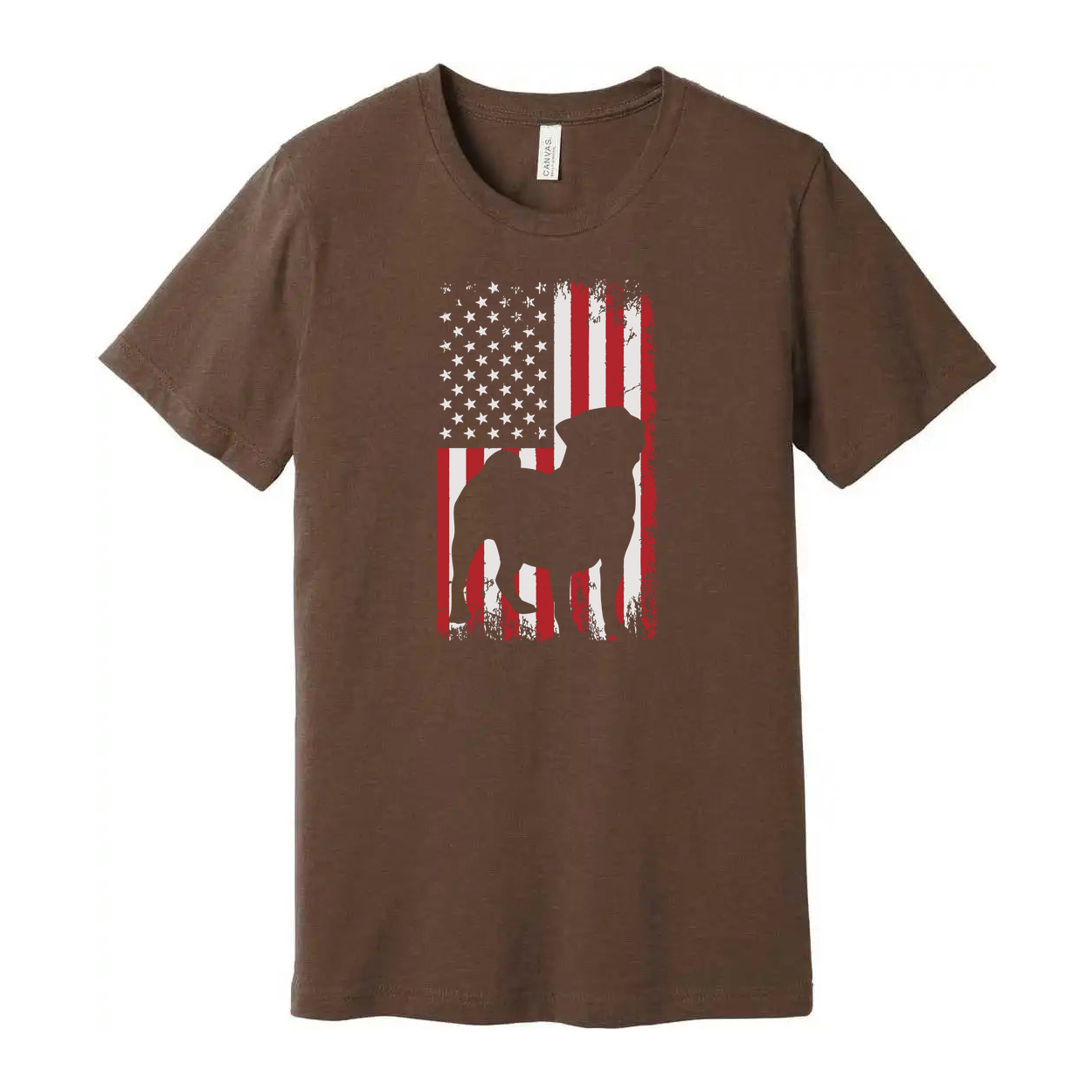 Unisex American Flag Graphic Tee With Camel Silhouette Design For Patriotic Apparel