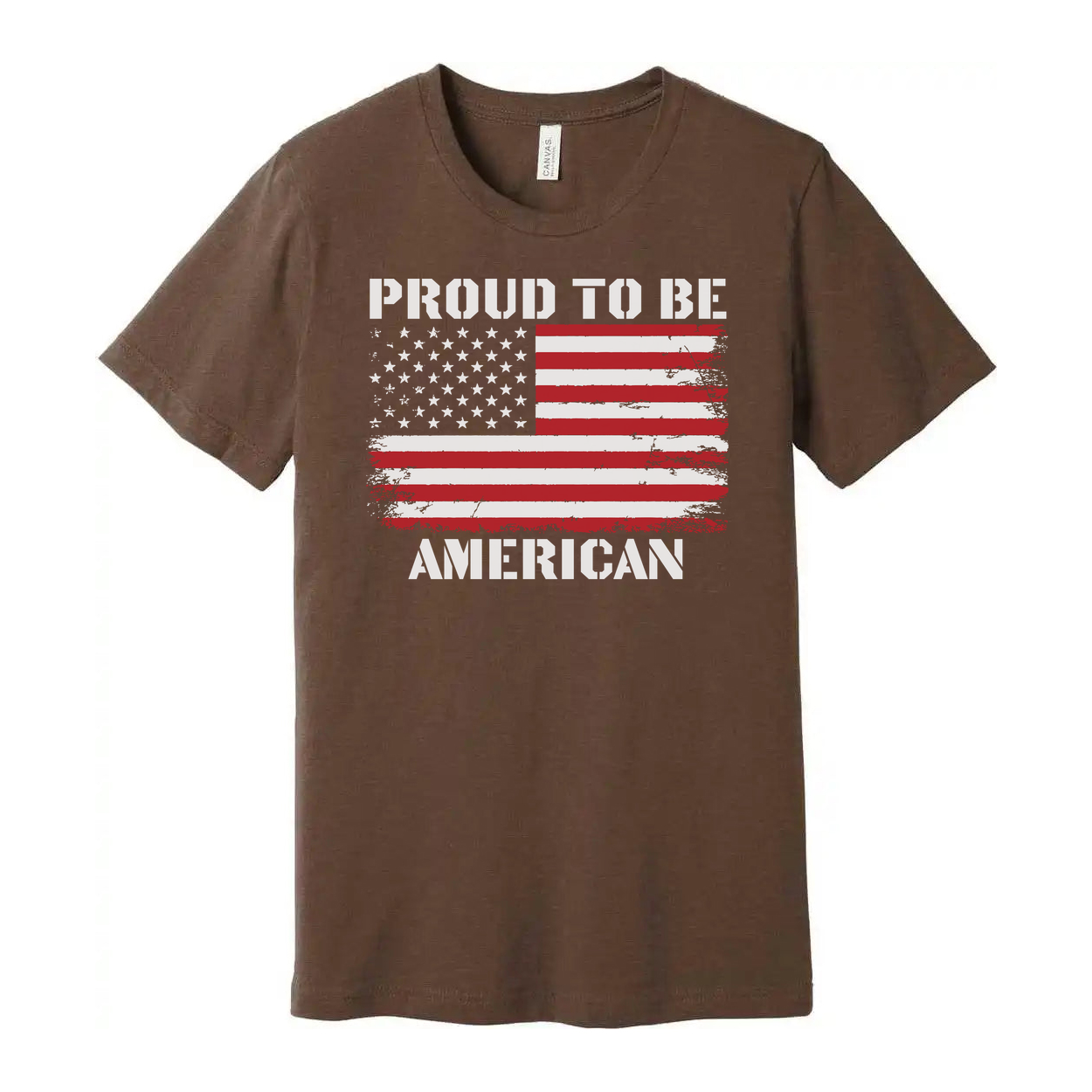 Unisex Patriotic American Flag Graphic Tee Shirt With Distressed Flag Design Artwork