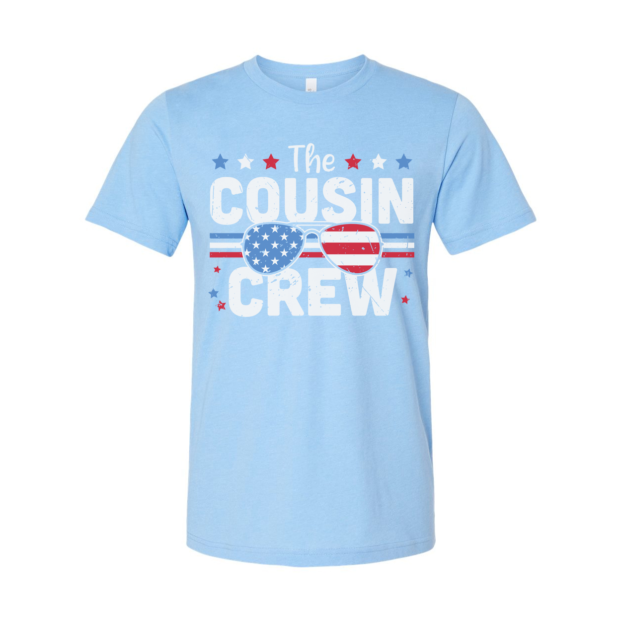 The Cousin Crew American Flag Sunglasses Graphic Unisex Tee For Family Gatherings And Holidays