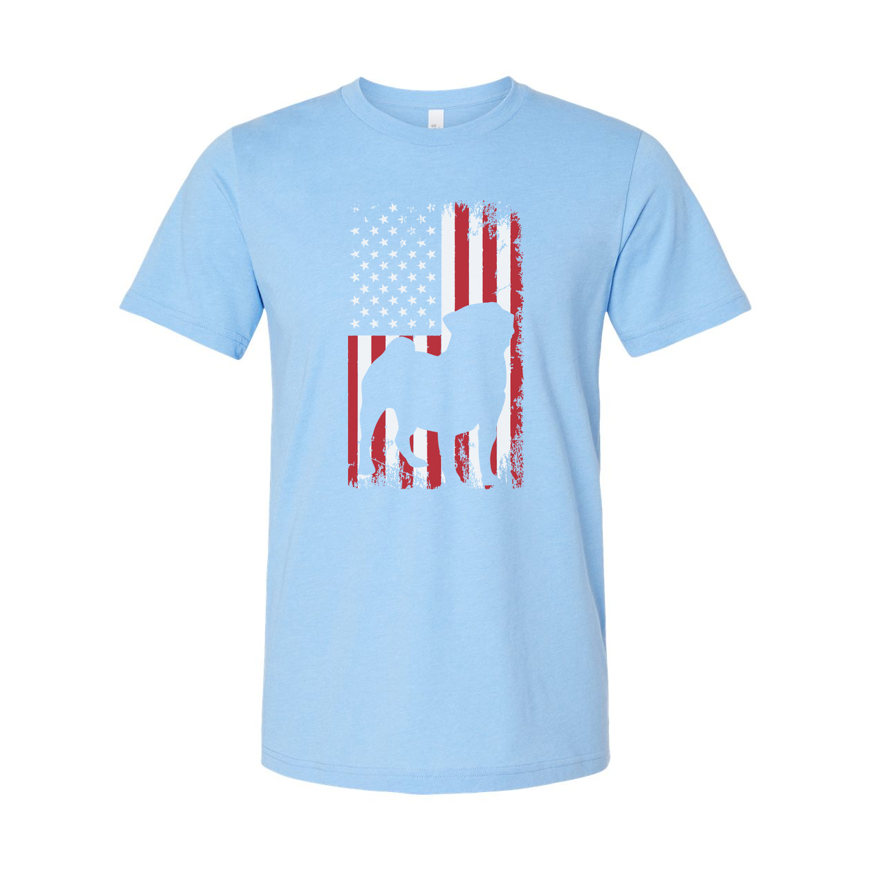 Unisex American Flag Graphic Tee With Camel Silhouette Design For Patriotic Apparel