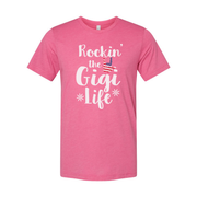 Unisex Graphic T Shirt Rockin' The GiGi Life With American Flag Hand Sign Design