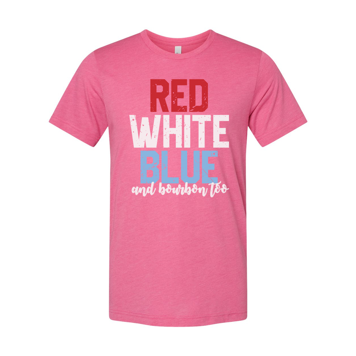 Red And Blue Graphic Tee With Bourbon Quote Design For Unisex Adults Made For Everyday Wear