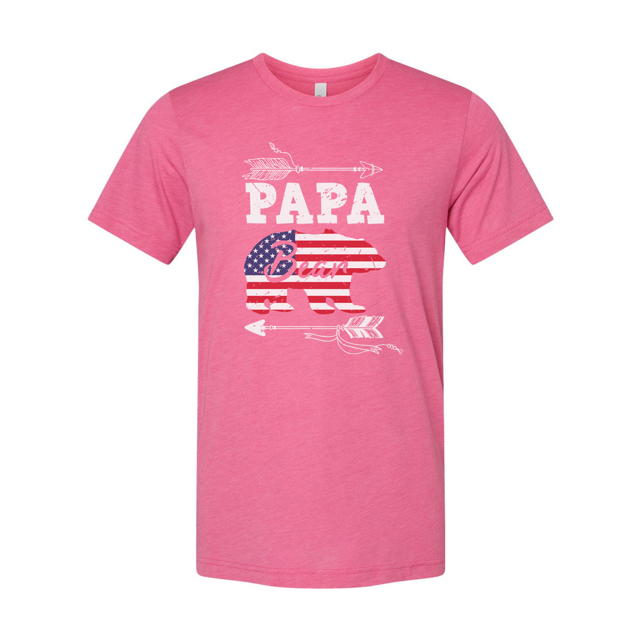 Papa Bear American Flag Graphic T Shirt For Dads Unisex Patriotic Casual Tee For Fathers