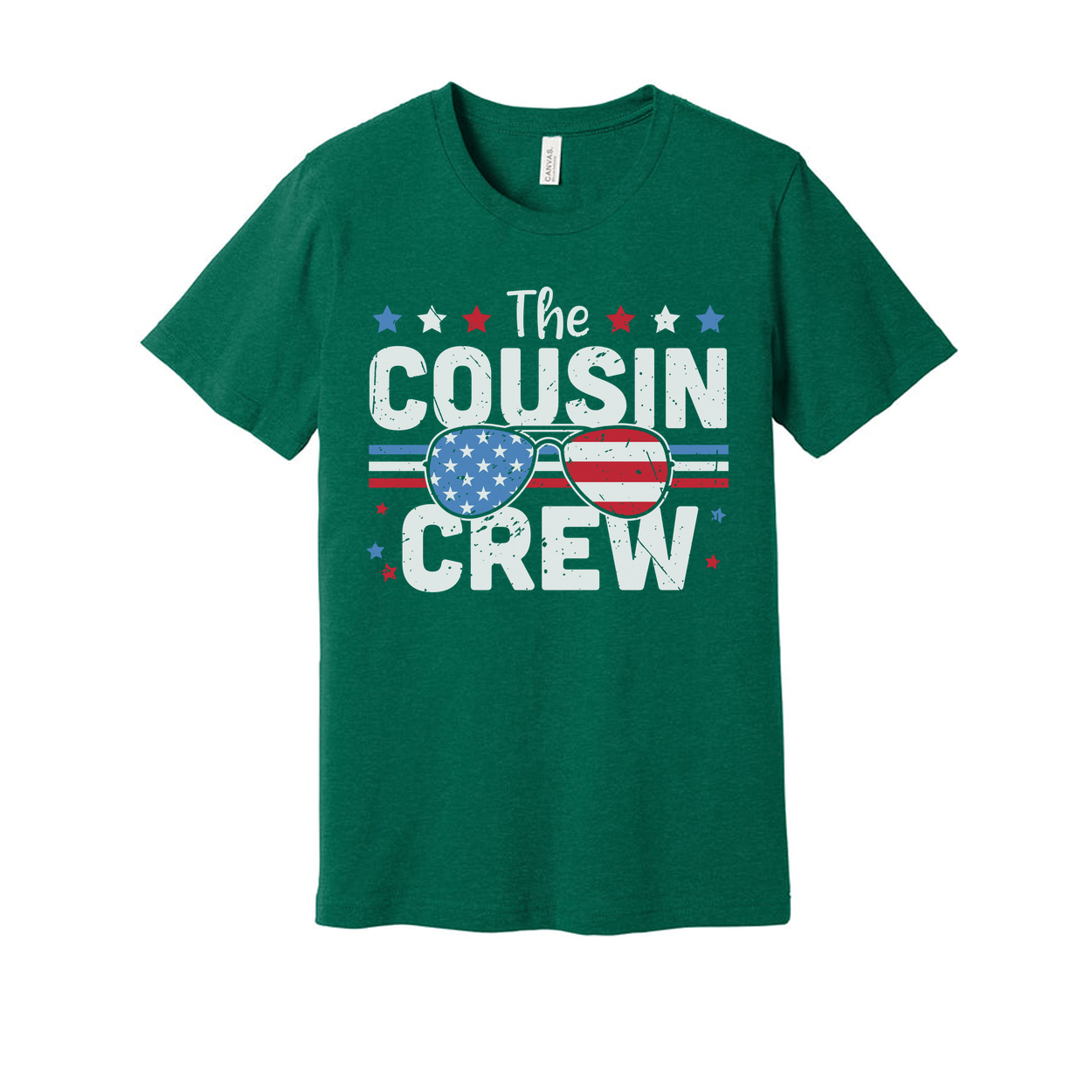 The Cousin Crew American Flag Sunglasses Graphic Unisex Tee For Family Gatherings And Holidays