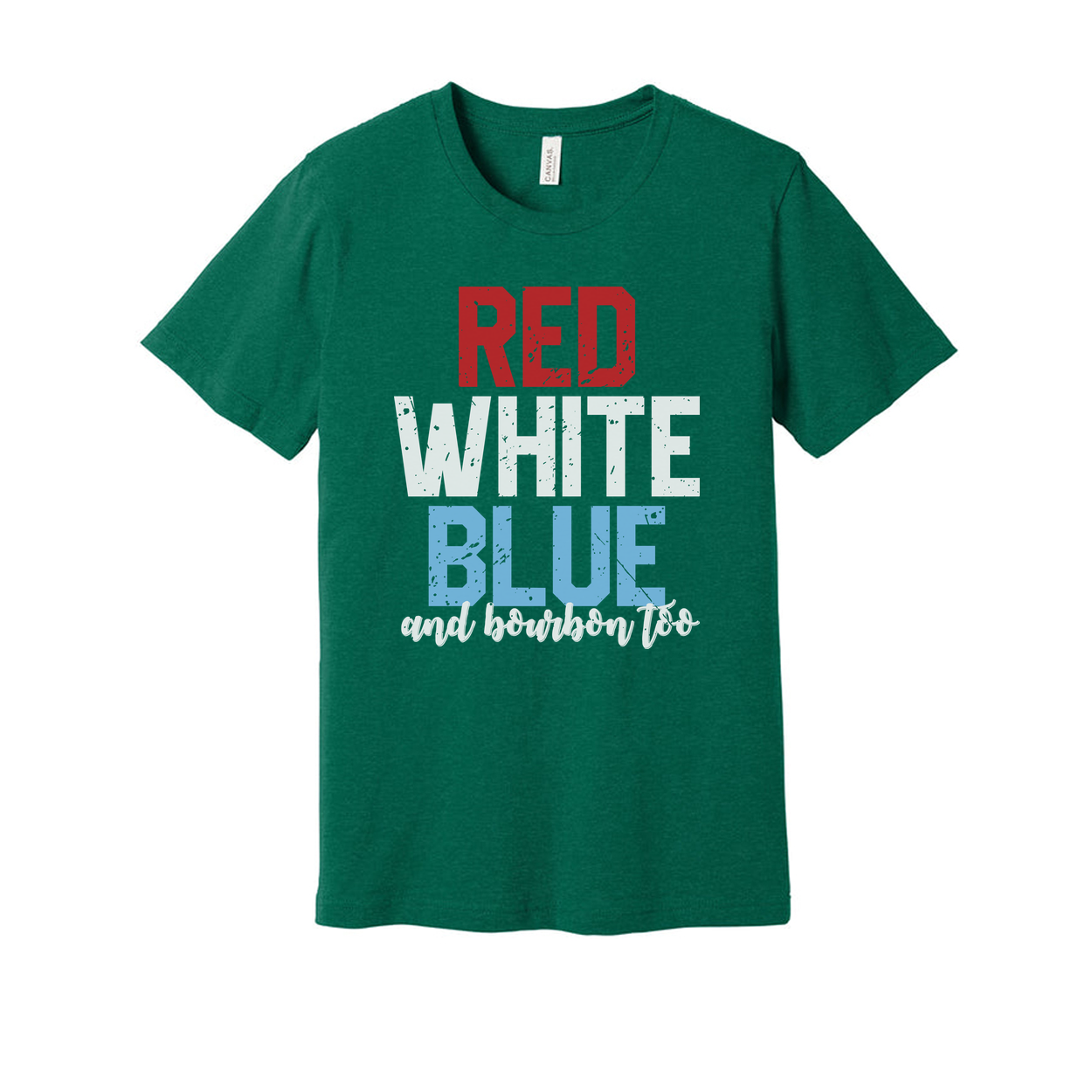 Red And Blue Graphic Tee With Bourbon Quote Design For Unisex Adults Made For Everyday Wear